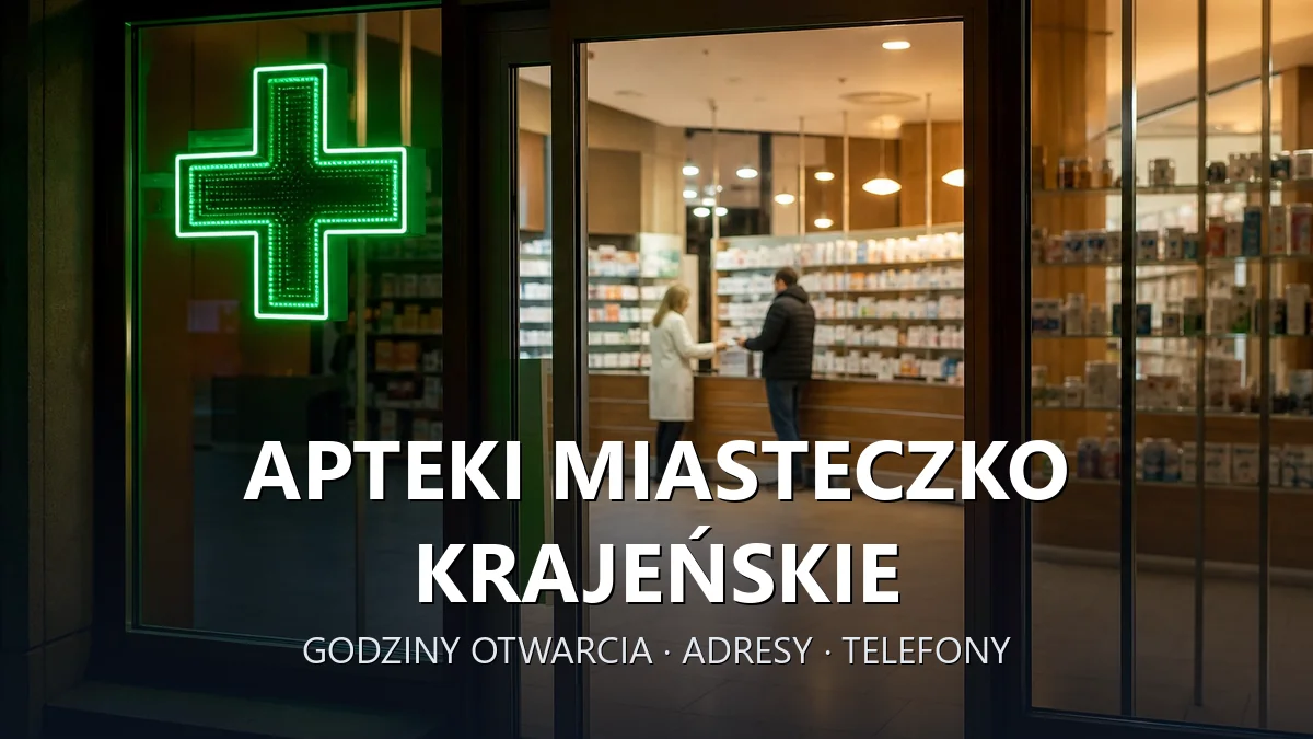 Apteki Miasteczko Krajeńskie, powiat pilski - adresy, telefony, godziny otwarcia
