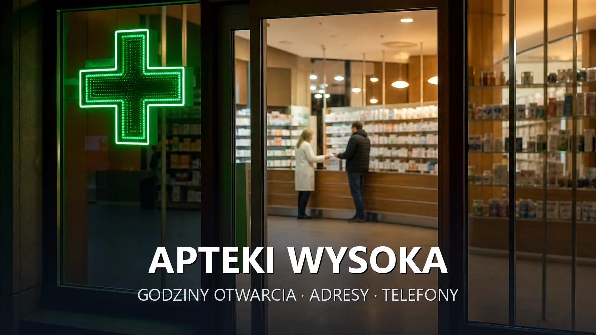 Apteki Wysoka, powiat pilski - adresy, telefony, godziny otwarcia