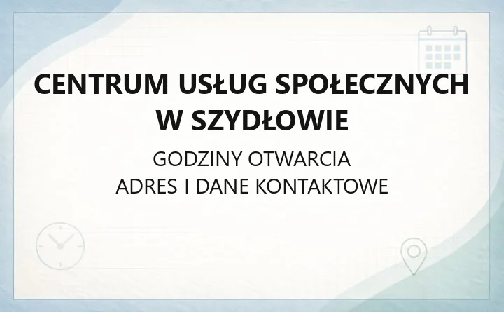 Centrum Usług Społecznych w Szydłowie - kontakt, działy, pomoc dla mieszkańców