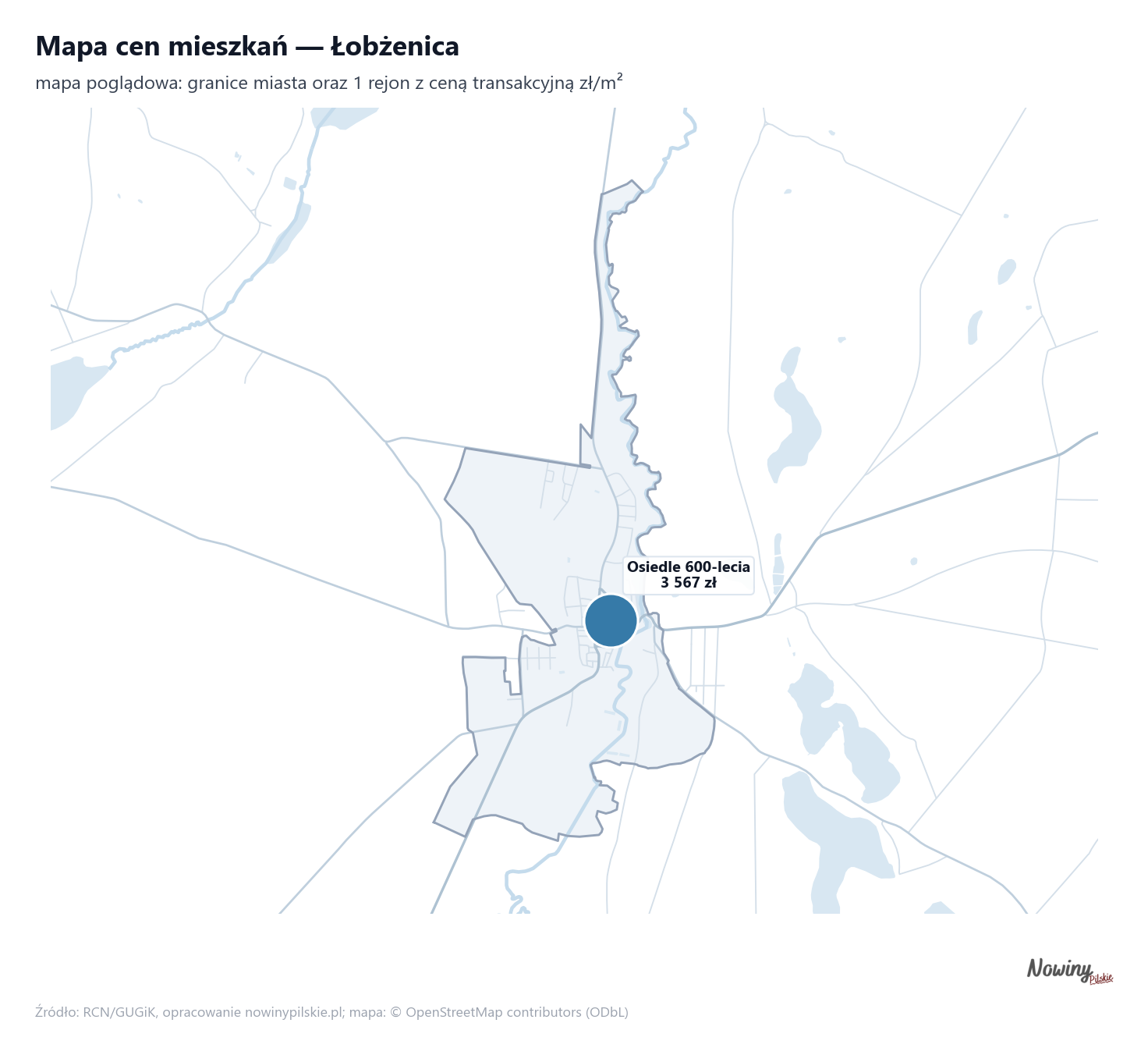 Mapa cen mieszkań - Łobżenica
