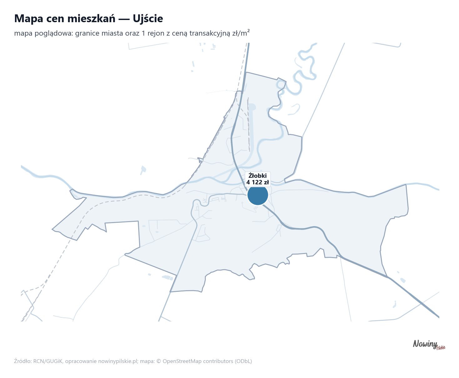 Mapa cen mieszkań - Ujście