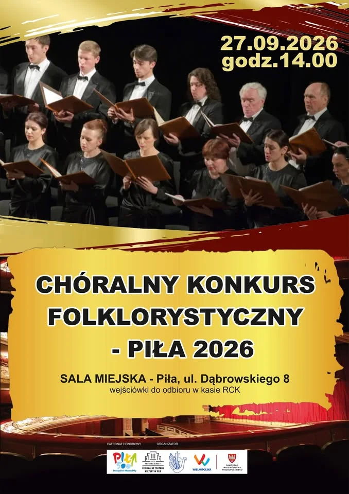 Grafika promocyjna wydarzenia Chóralny konkurs folklorystyczny w Pile