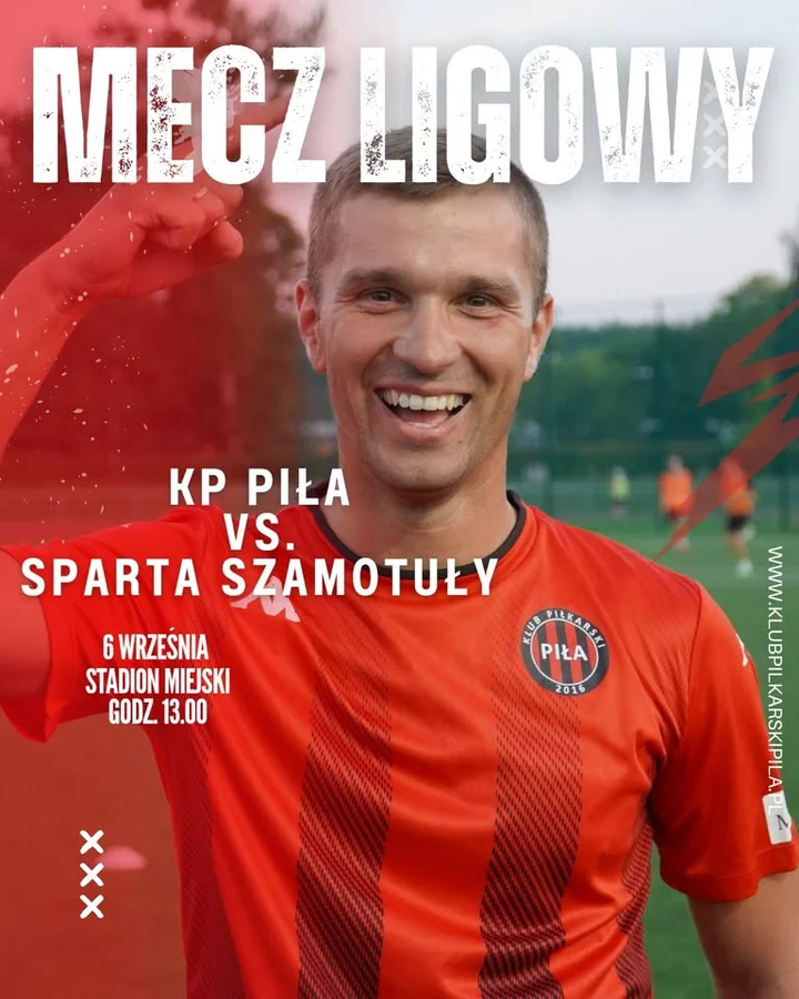 Obrazek przedstawia grafikę promocyjną wydarzenia Mecz: KP Piła kontra Sparta Szamotuły — zapowiedź spotkania