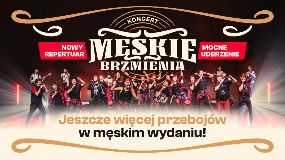 Grafika promocyjna wydarzenia Męskie Brzmienia – Mocne Uderzenie w Pile