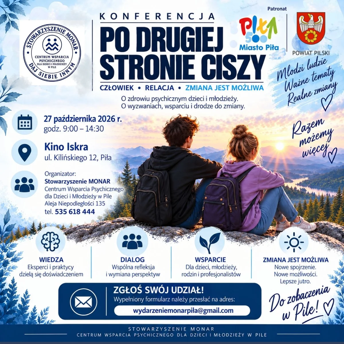 Grafika promocyjna wydarzenia Po drugiej stronie ciszy: konferencja w Pile
