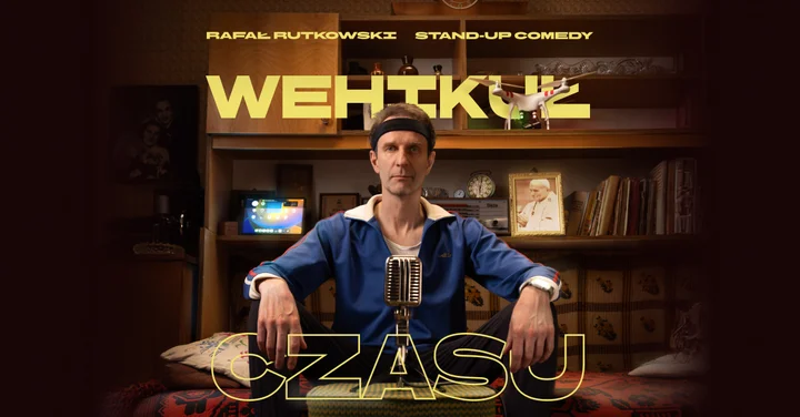 Grafika promocyjna wydarzenia Stand-up Piła | Rafał Rutkowski — „Wehikuł czasu”