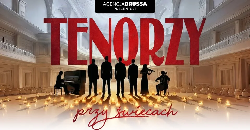 Grafika promocyjna wydarzenia Tenorzy przy świecach – koncert w Pile