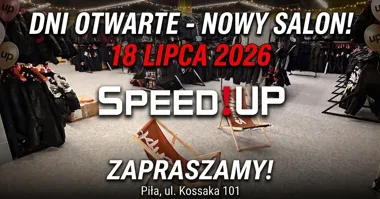 Grafika promocyjna wydarzenia DZIEŃ OTWARTY Speed UP Piła w nowym lokalu przy Kossaka 101