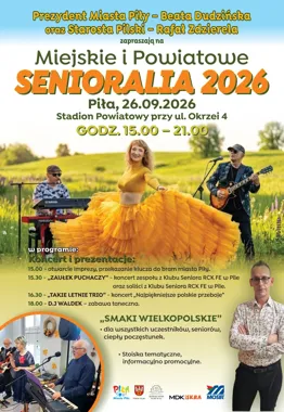 Grafika promocyjna wydarzenia Miejskie i Powiatowe Senioralia 2026