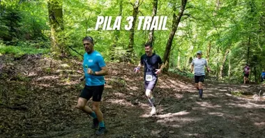 Grafika promocyjna wydarzenia Pila 3 trail — niedzielny trail z parkingu Pila