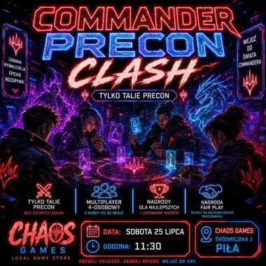 Grafika promocyjna wydarzenia Precon Commander Clash w Pile