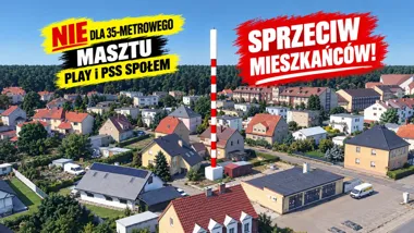 Grafika promocyjna wydarzenia Protest przeciwko masztowi Play w Pile