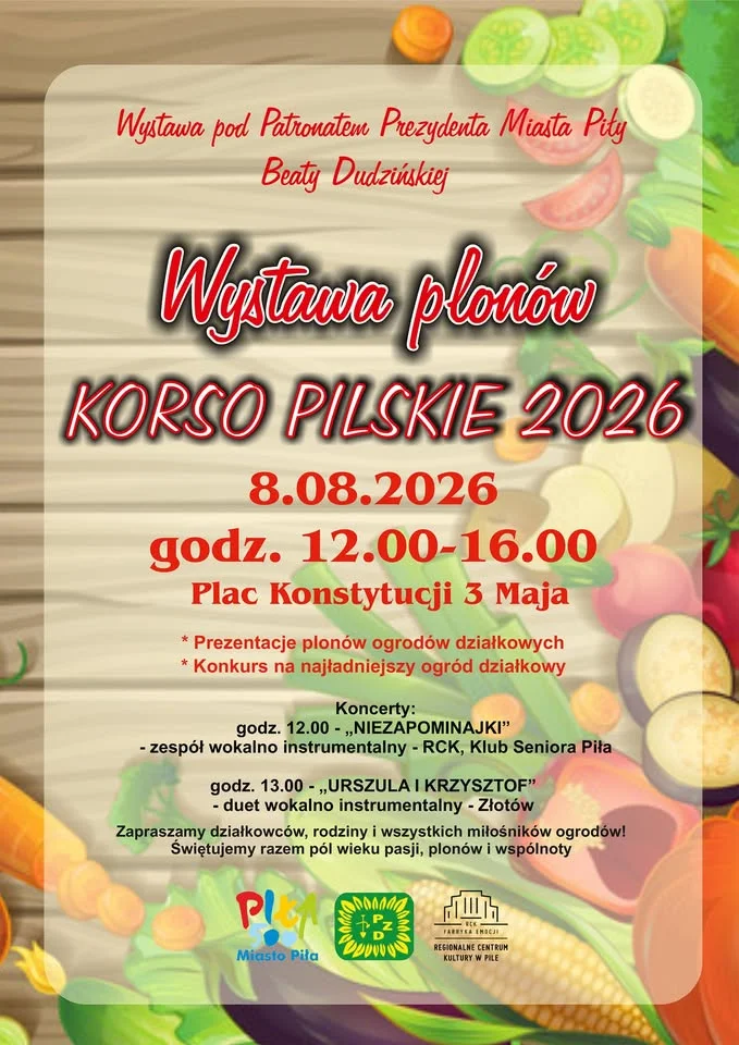 Grafika promocyjna wydarzenia Wystawa Plonów KORSO w Pile