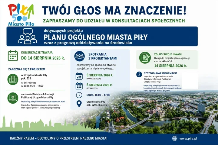 Plan ogólny Piły wyznaczy kierunek zmian. Mieszkańcy mogą zabrać głos