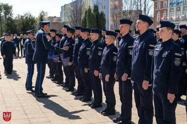 Na Placu Staszica padły gratulacje. Młodzi policjanci zakończyli ważny kurs