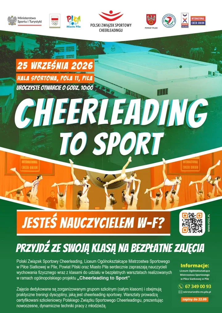 Całe klasy na bezpłatnych warsztatach cheerleadingu w Pile